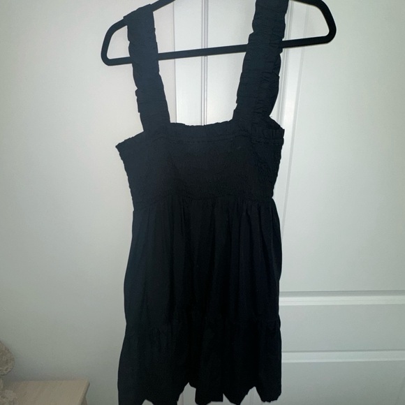 🖤 Abercrombie Smocked Bodice Mini Dress XL | Tiered A-Line Summer Dress - Picture 6 of 6